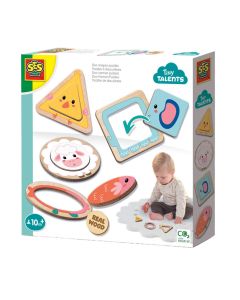 SES Tiny Talents : Duo de puzzles éducatifs en bois pour bébés