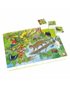 Hubelino - Puzzle enfant 35 pièces : La jungle tropicale