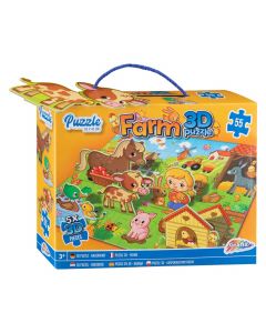 Grafix - Puzzle de la ferme avec pièces 3D 55 pièces