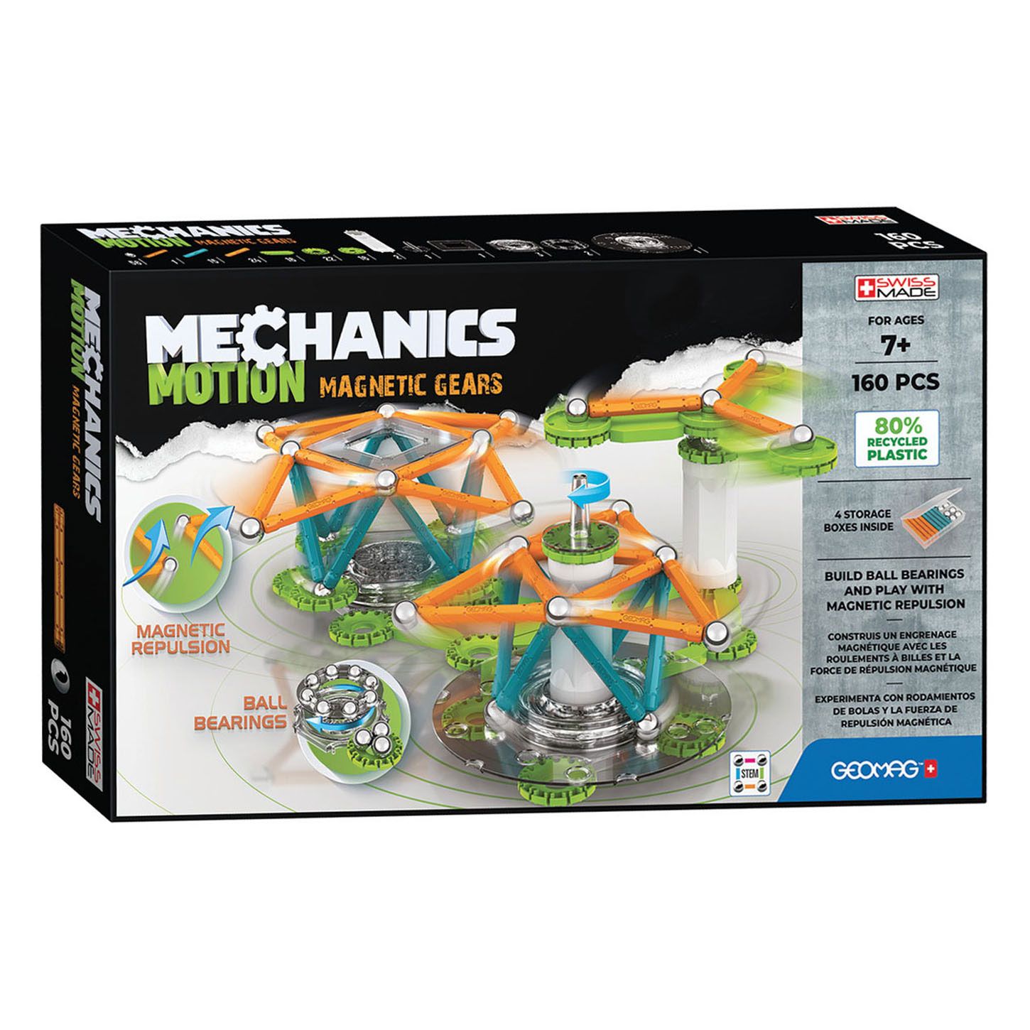 Geomag Mechanics Motion RE 3Magnetic Gears, 160pcs. GM768 | Jouetprive.com